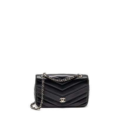 Chanel Envelop Flap Bag Chevron Caviar Black