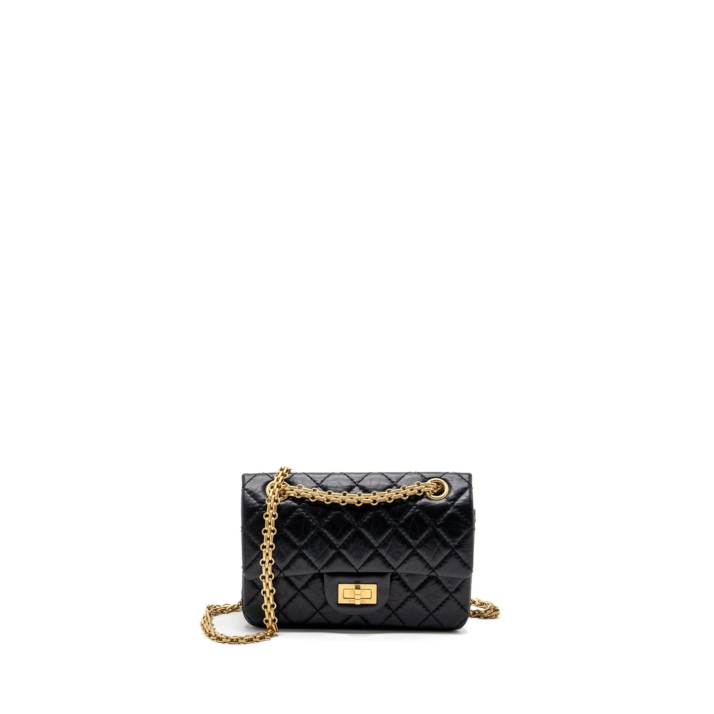 Chanel Mini 2.55 Reissue Flap Bag Aged Calfskin Black (microchip)