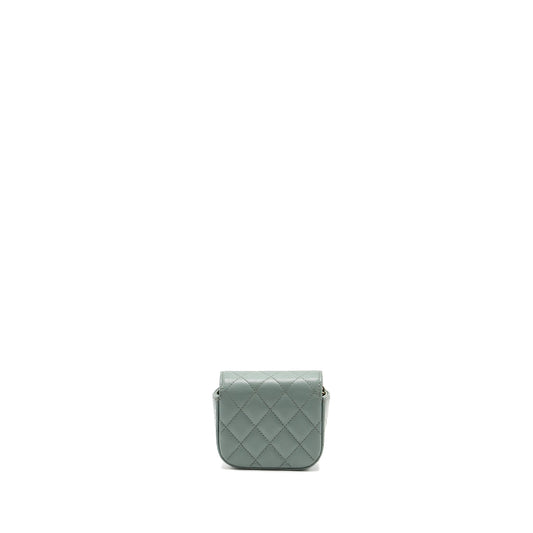 Chanel Mini Flap Vanity With Chain Caviar Light Green L