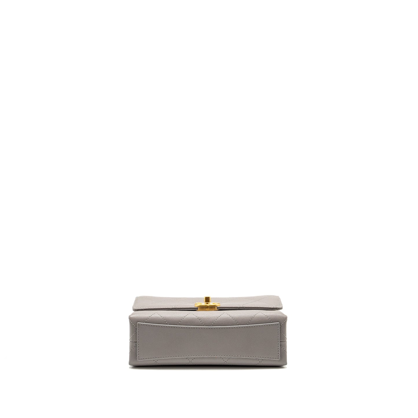 Chanel Mini Quilted Flap Bag With Chain Handle Caviar Grey  (microchip)