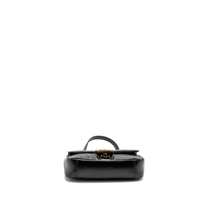 Gucci Mini GG Marmont Shoulder Bag Calfskin Black