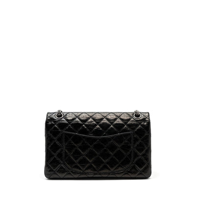 Chanel 2.55 226 Reissue Double Flap Bag Grained Calfskin Black