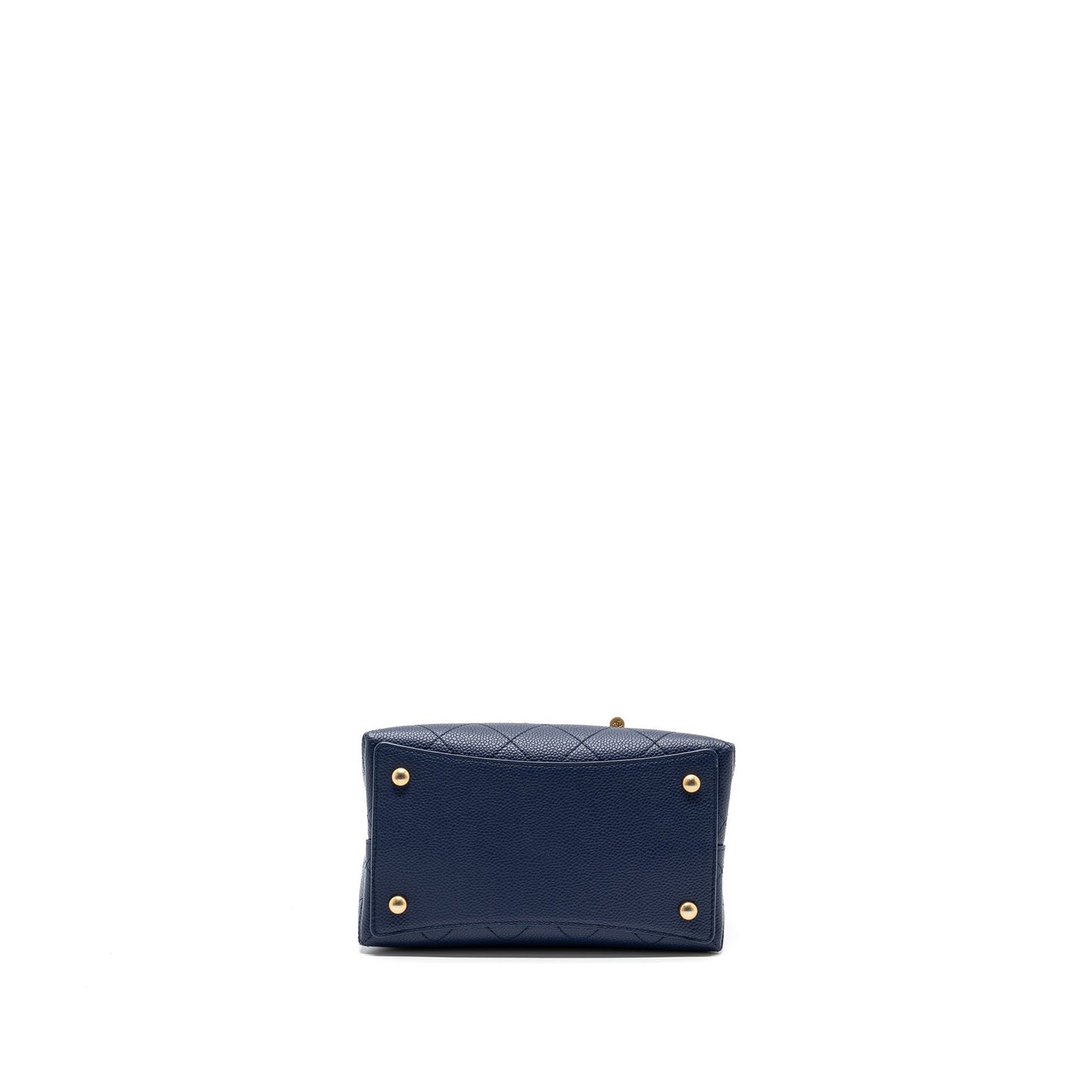 Chanel Top Handle Drawstring Bucket Bag Caviar Navy