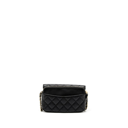 Chanel Double Pocket Wallet on Chain Caviar Black L (Microchip)