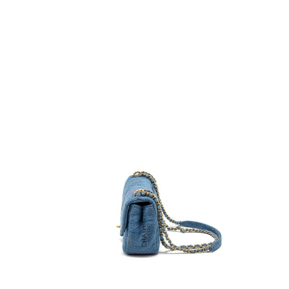Chanel 22P Flap bag denim blue  (microchip)