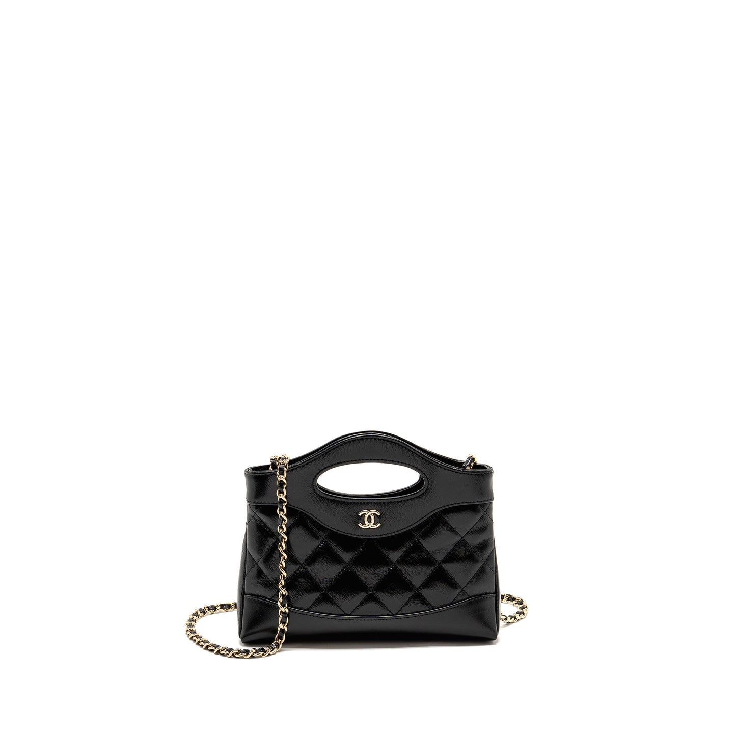 Chanel Mini 31 Clutch with Chain shiny lambskin black L (microchip)