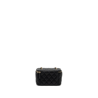 Chanel Long Vanity With Chain Lambskin Black L (Microchip)