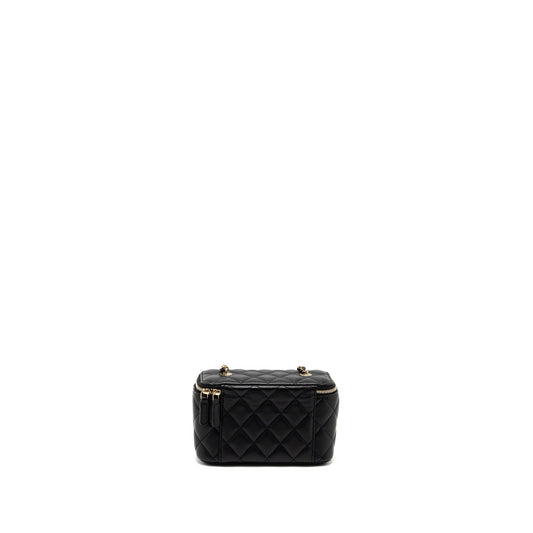 Chanel Long Vanity With Chain Lambskin Black L (Microchip)