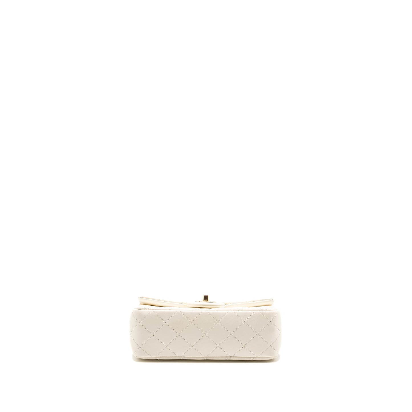 Chanel 23C Pearl Crush Mini Rectangular Flap Bag Lambskin White L (Microchip)