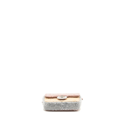 Chanel 18S Mini Waterfall Flap Bag Sequin Pink/Blue/Yellow