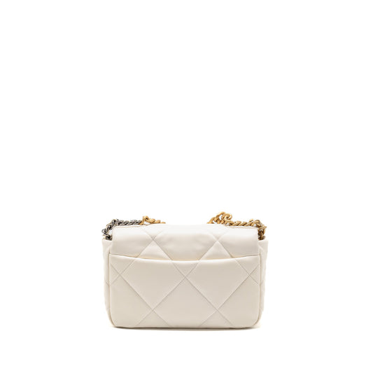 Chanel Small 19 Bag Lambskin White Multicolour Hardware (Microchip)
