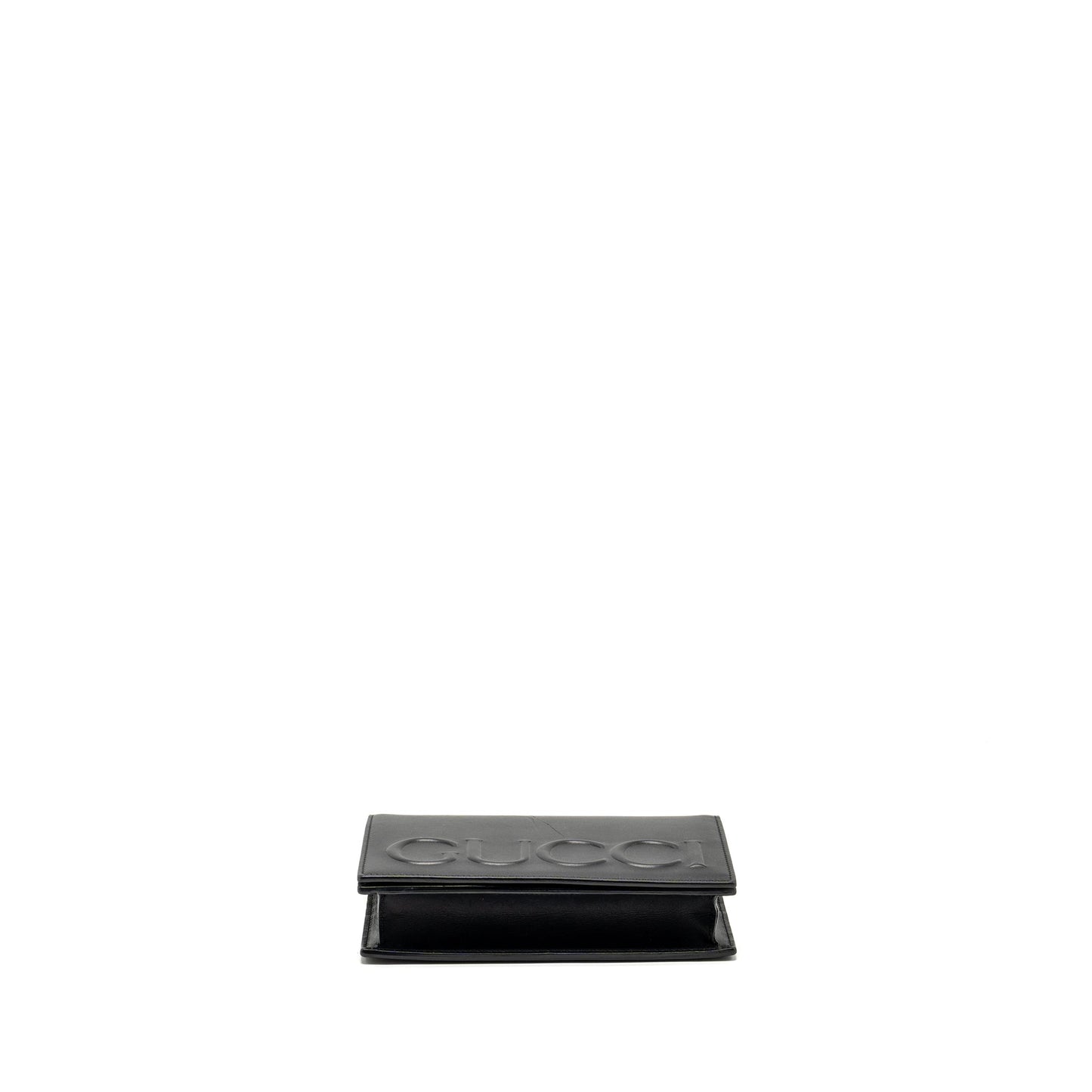 Gucci flap wallet on chain calfskin black SHW