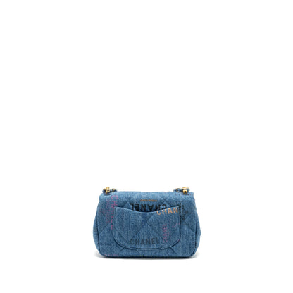 Chanel 22P Flap bag denim blue  (microchip)