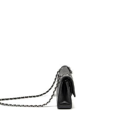 Chanel Medium Classic Double Flap Bag Lambskin Black  (Microchip)