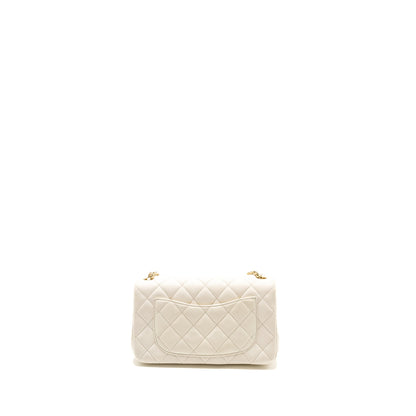 Chanel 23C Pearl Crush Mini Rectangular Flap Bag Lambskin White L (Microchip)