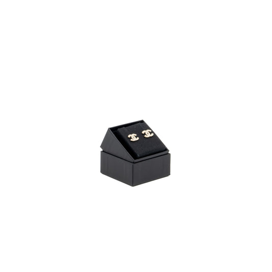 Chanel CC Logo Earrings with Pearl Light Gold Tone