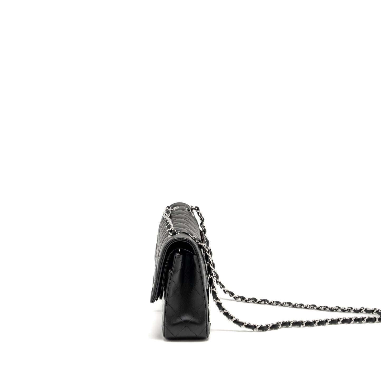 Chanel Medium Classic Double Flap Bag Lambskin Black  (Microchip)