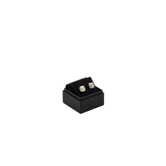 Chanel Square CC Logo Earrings Crystal