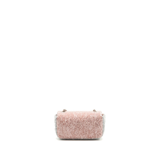 Chanel 18S Mini Waterfall Flap Bag Sequin Pink/Blue/Yellow