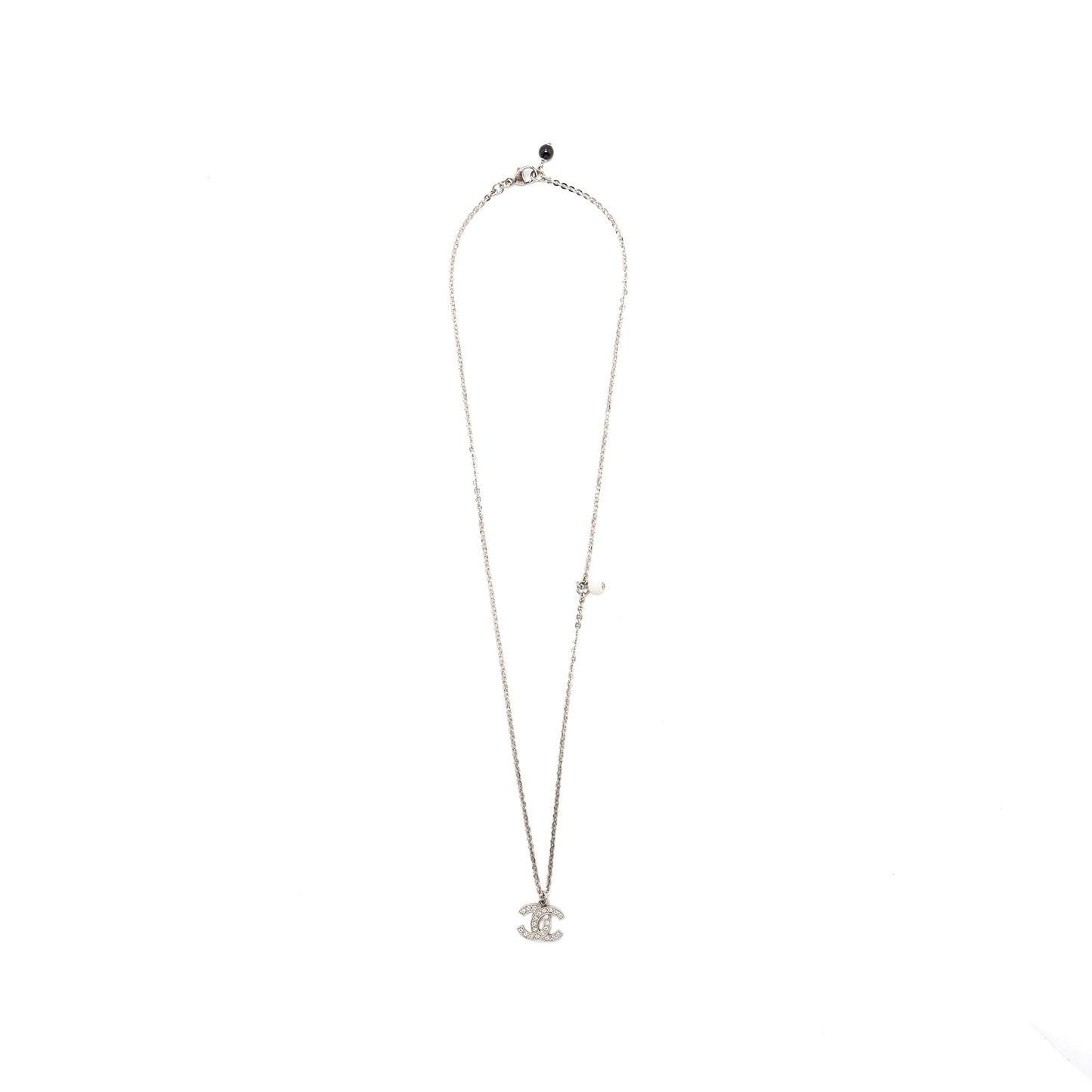 CHANEL CC LOGO NECKLACE CRYSTAL