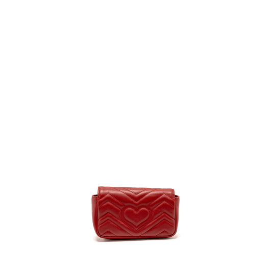 Gucci Super Mini GG Marmont Calfskin Red