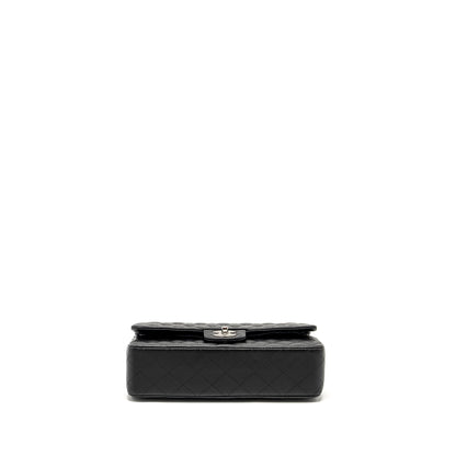 Chanel Medium Classic Double Flap Bag Lambskin Black  (Microchip)
