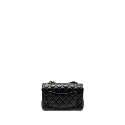 Chanel Mini Rectangular Flap Bag Lambskin Black L (Microchip)
