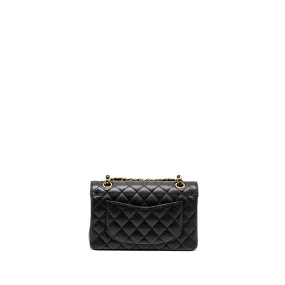 Chanel Small Classic Double Flap Bag Caviar Black  (microchip)