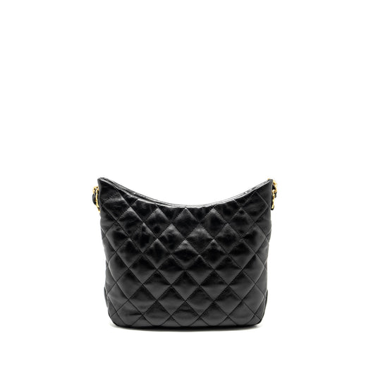 Chanel 22K Hobo Shoulder Bag Lambskin Black  (Microchip)