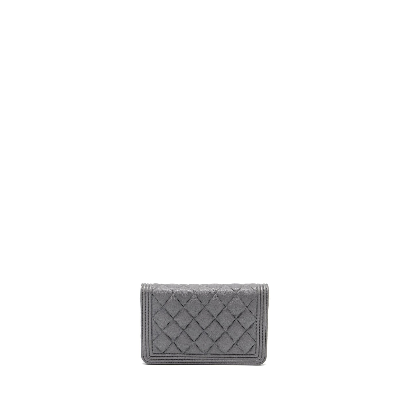 Chanel Boy Wallet on Chain caviar grey L