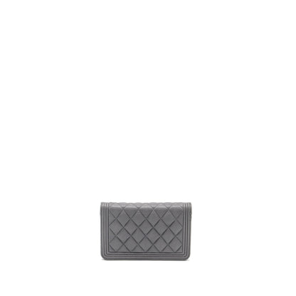 Chanel Boy Wallet on Chain caviar grey L