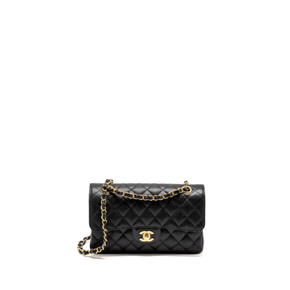 Chanel Small Classic Double Flap Bag Caviar Black  (microchip)