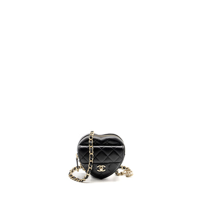 Chanel 22S Heart Belt Bag Lambskin Black L