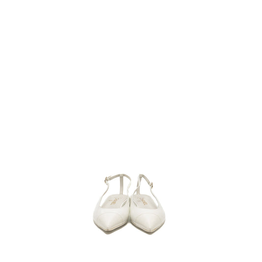 Chanel Size 39 23K Slingbacks Patent Calfskin White L