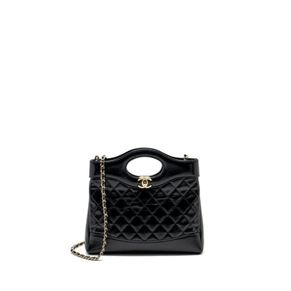 Chanel mini 31 bag shiny calfskin black L (microchip)