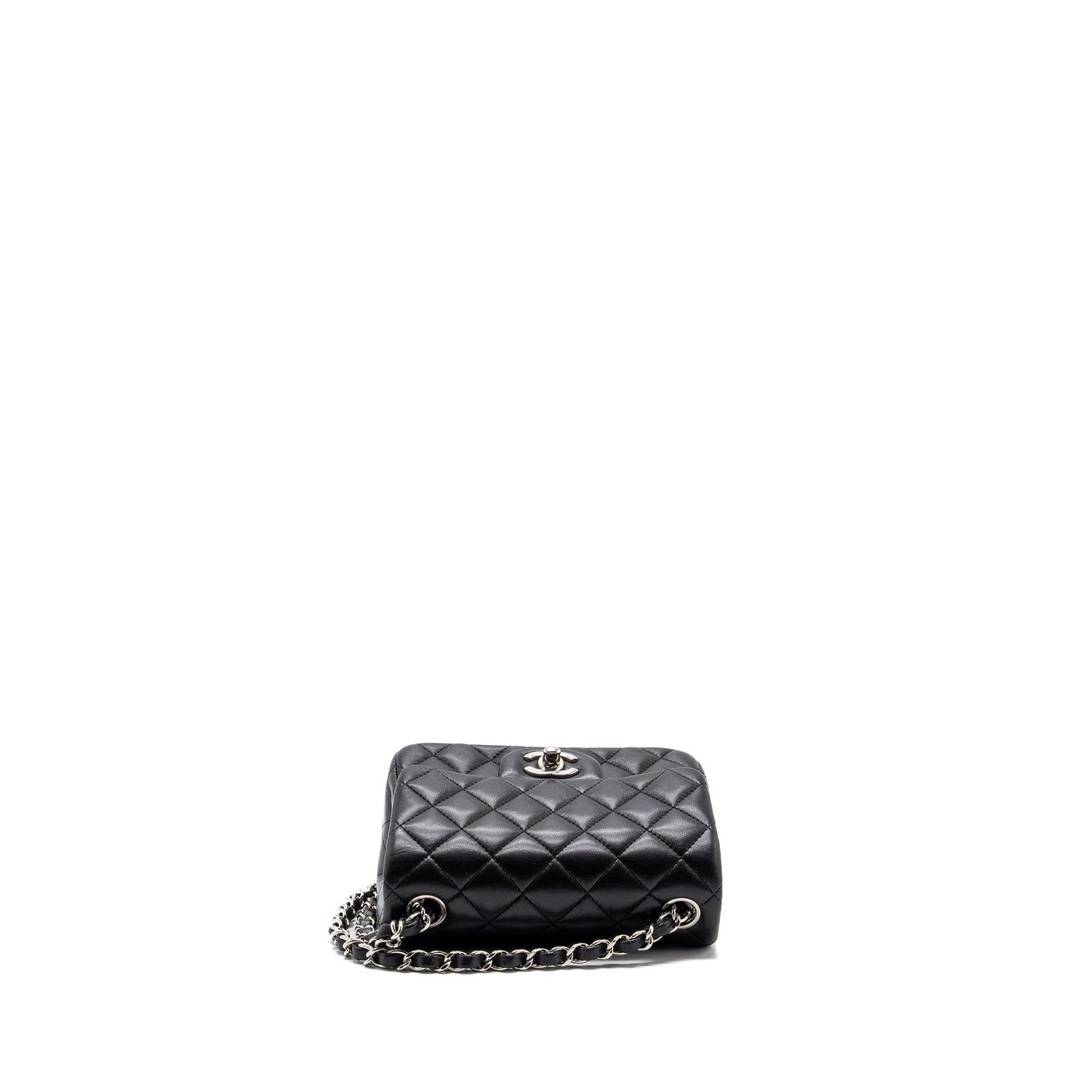 Chanel mini square flap bag lambskin black