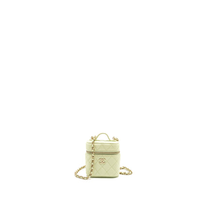 Chanel Mini Vertical Vanity with Chain Caviar Light Green L
