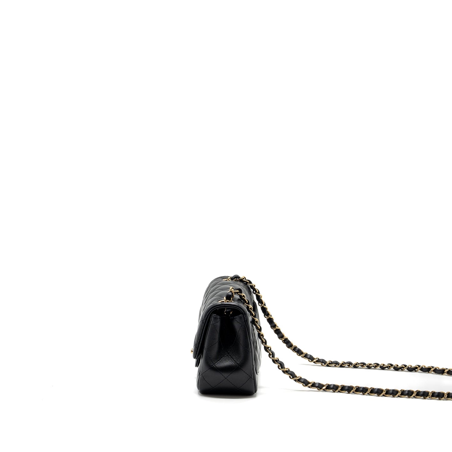 Chanel Mini Square Flap Bag Lambskin Black  (Microchip)