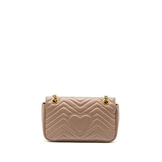 Gucci Small GG Marmont Bag Calfskin Beige Brushed
