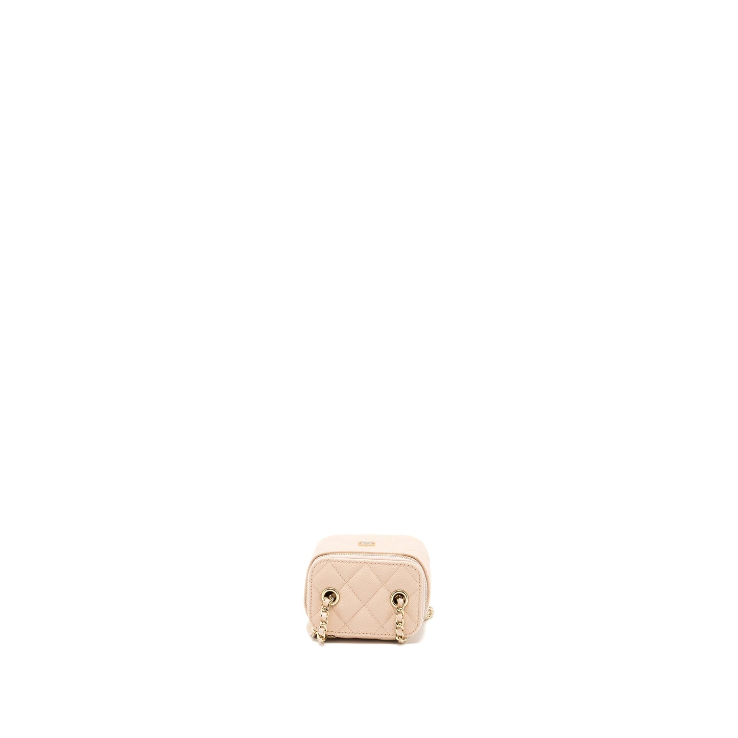 Chanel Mini Vanity Case Caviar Light Beige L