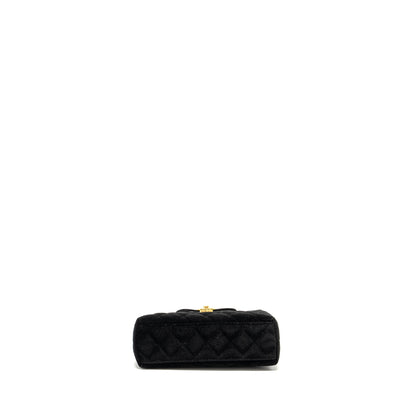 Chanel 24a Mini Shopping Tote/Mini Kelly Velvet Black  (microchip)
