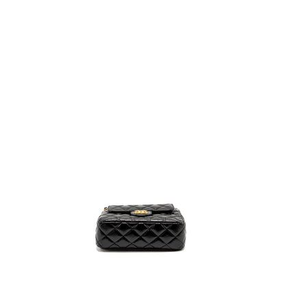 CHANEL 23C Small Hobo bag Shiny Calfskin Black Brushed (Microchip)