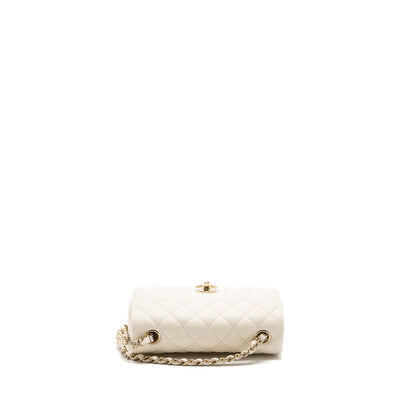 Chanel Mini Rectangular Flap Bag Lambskin White L (microchip)