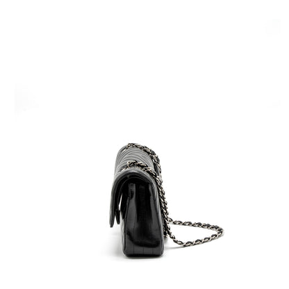 Chanel Medium Classic Double Flap Bag Chevron Caviar Black