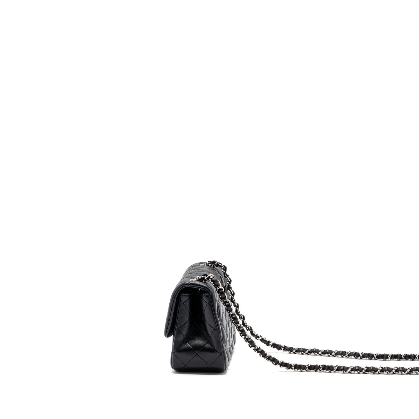 Chanel mini square flap bag lambskin black