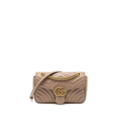 Gucci Small GG Marmont Bag Calfskin Beige Brushed