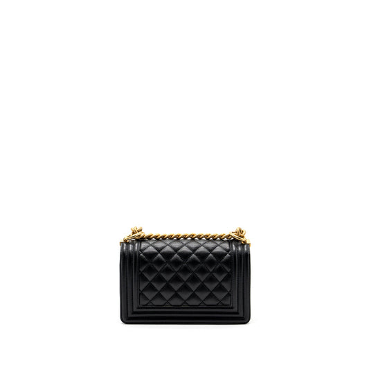 Chanel Small Boy Bag Caviar Black  (Microchip)