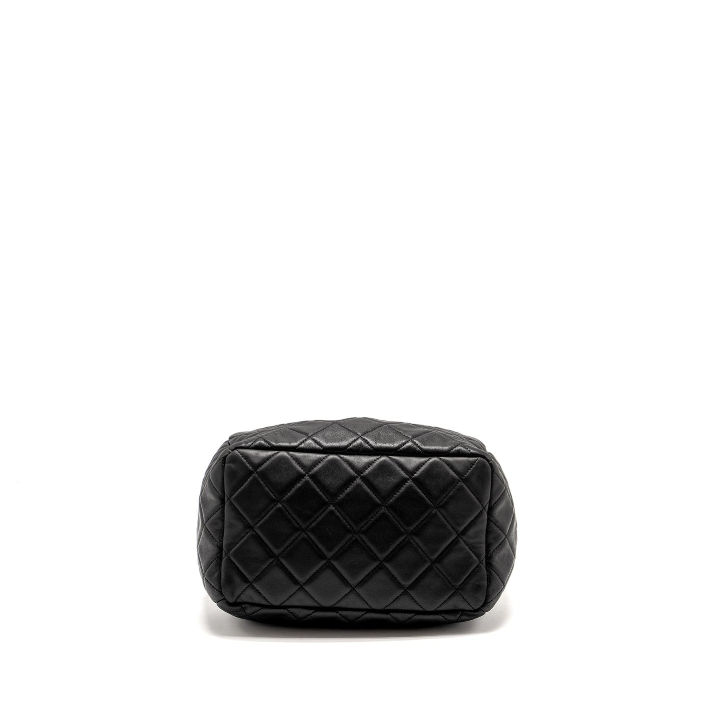 Chanel CC Chain Drawstring Bucket Bag Lambskin Black