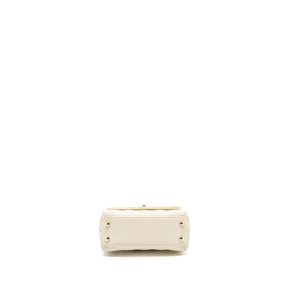 Chanel Mini Coco Handle Caviar White L (Microchip)