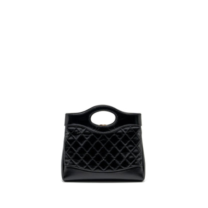 Chanel mini 31 bag shiny calfskin black L (microchip)